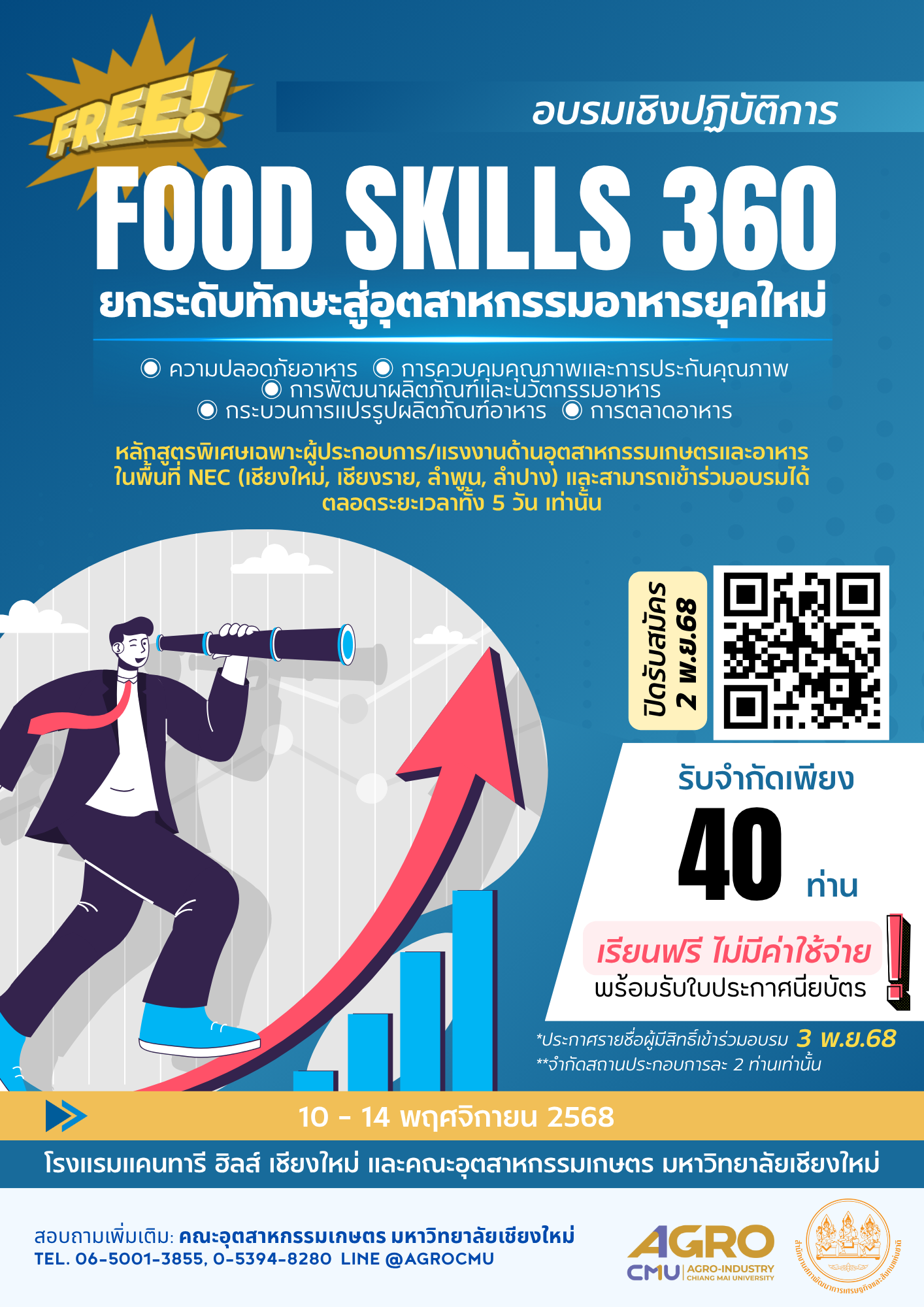 ขอเชิญร่วมอบรมหลักสูตร FOOD SKILLS 360 ยกระดับทักษะสู่อุตสาหกรรมอาหารยุคใหม่