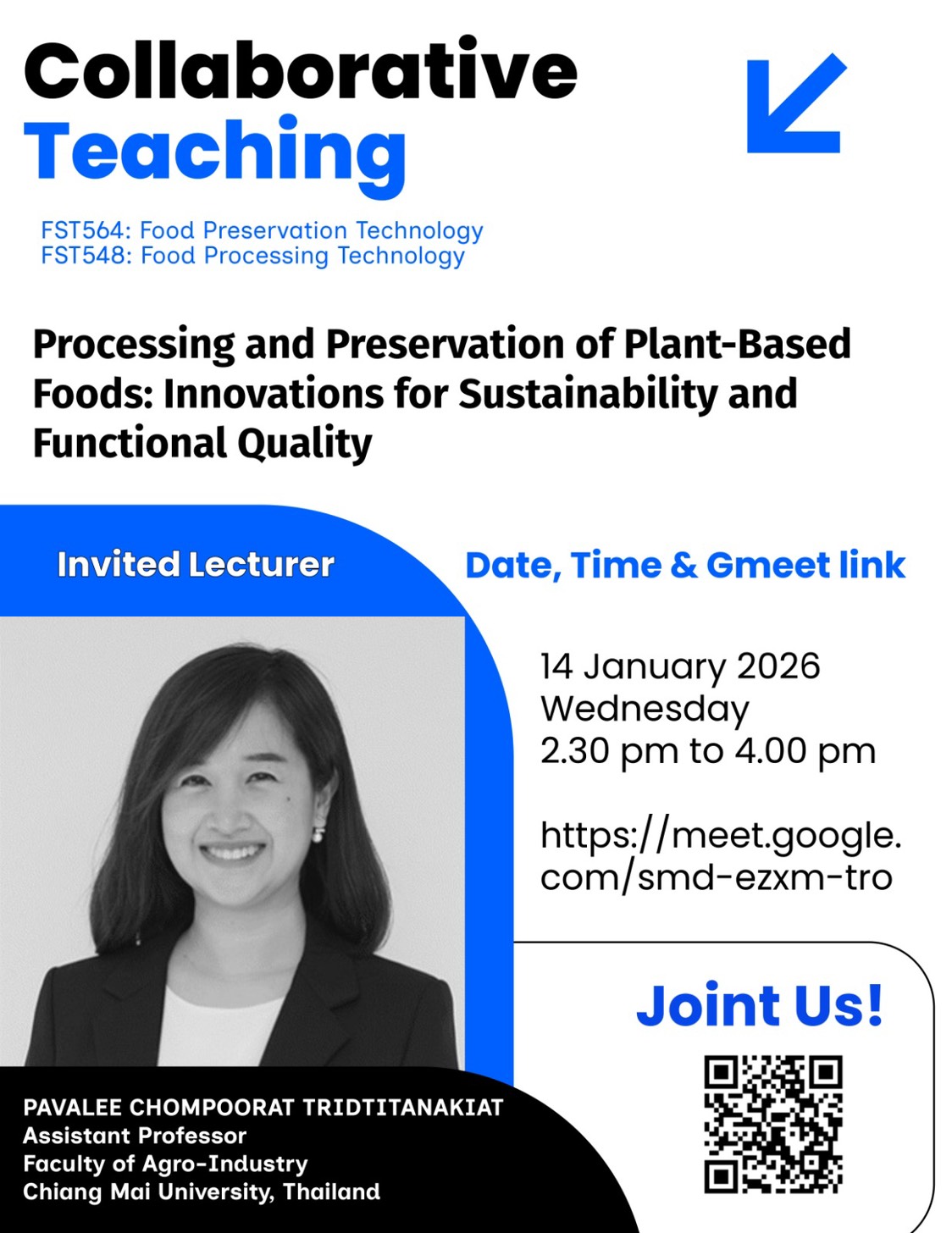 Agro-Industry, CMU Participates in International Academic Collaboration as Invited Guest Lecturer at UiTM, Malaysia