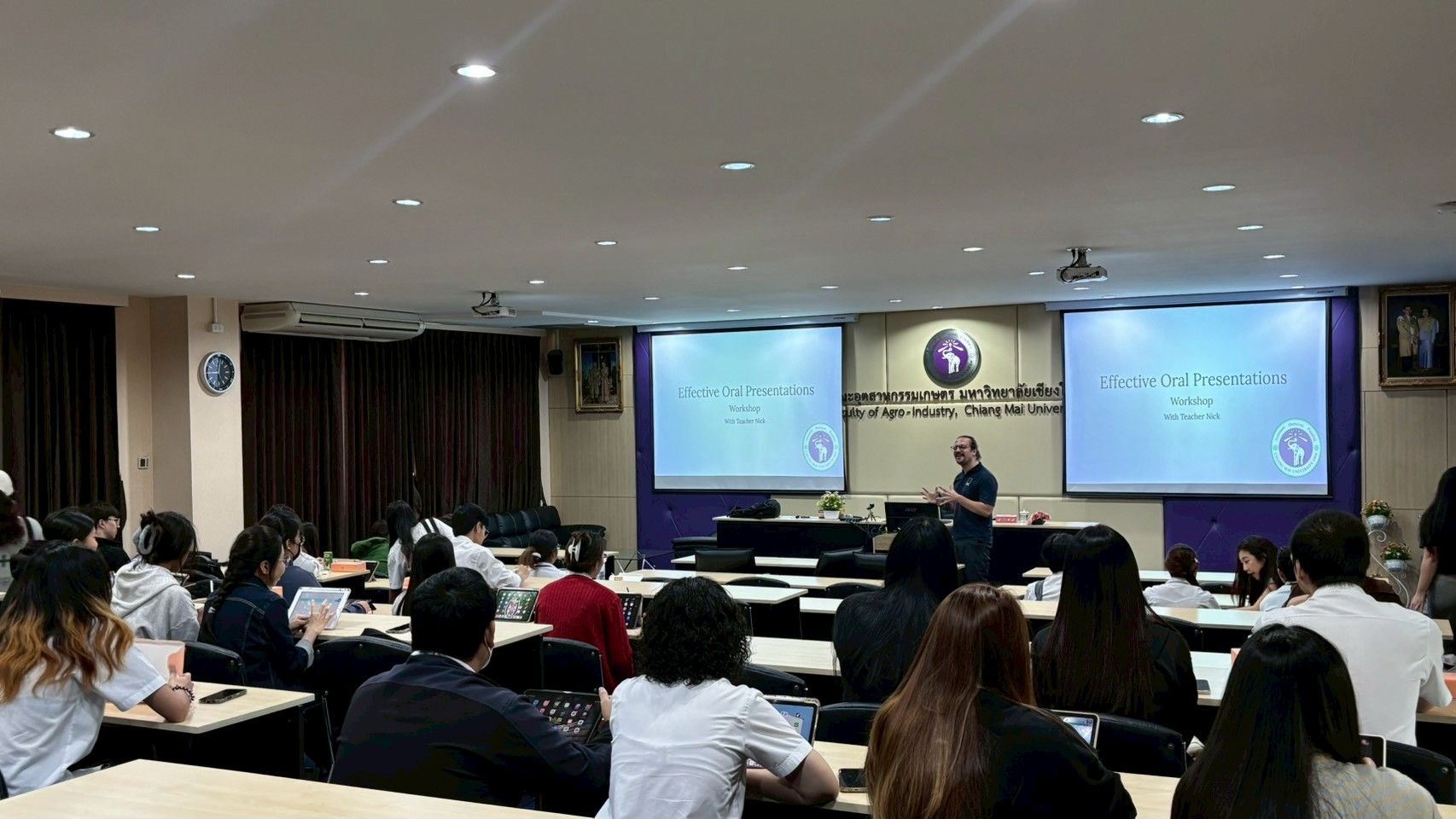 กิจกรรมโครงการสนับสนุนการพัฒนาทักษะภาษาอังกฤษของนักศึกษาผ่านกิจกรรมการเรียนรู้ สาขาวิชาวิศวกรรมอาหาร